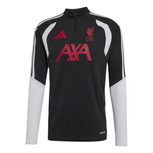 Sweat zippé Liverpool noir rouge