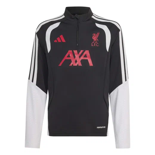 Sweat zippé junior Liverpool noir rouge
