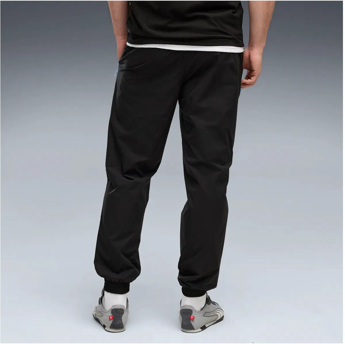 Pantalon tissé PUMATECH noir de l&rsquo;OM porté, de dos