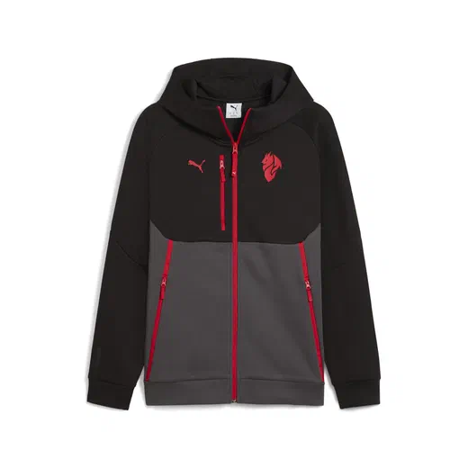 Veste survêtement à capuche Milan AC PUMATECH noir rouge